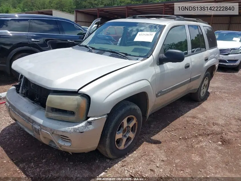 2004 Chevrolet Trailblazer Ls VIN: 1GNDS13S142222840 Lot: 42252639