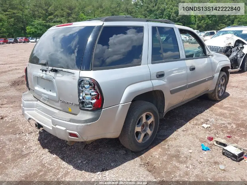 2004 Chevrolet Trailblazer Ls VIN: 1GNDS13S142222840 Lot: 42252639