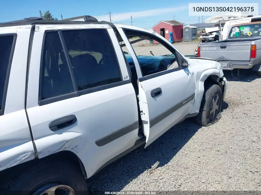 2004 Chevrolet Trailblazer Ls VIN: 1GNDS13S042196375 Lot: 42639124