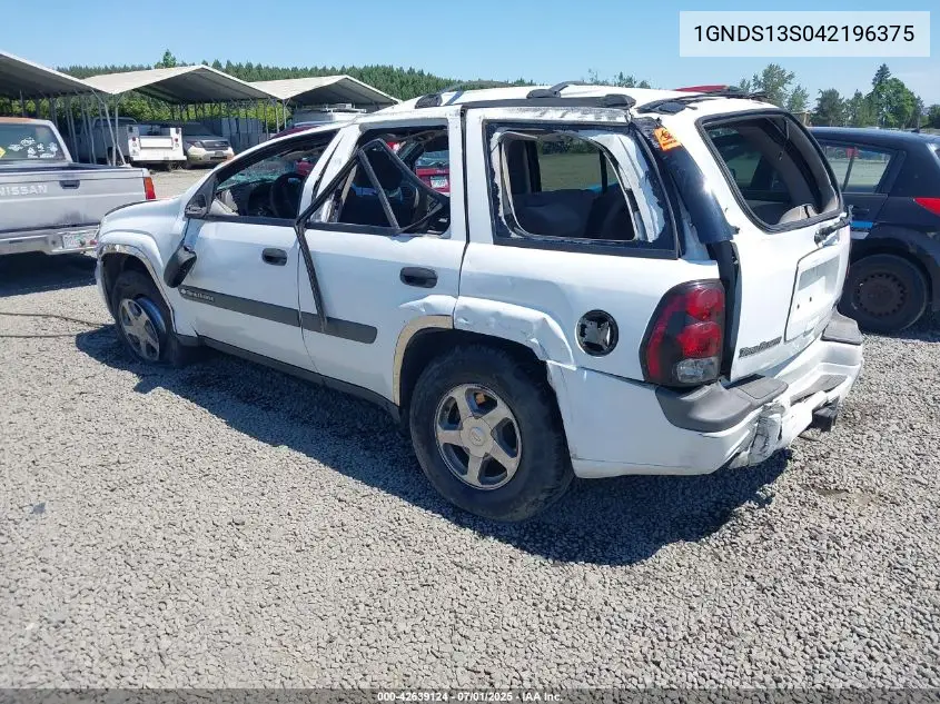 2004 Chevrolet Trailblazer Ls VIN: 1GNDS13S042196375 Lot: 42639124