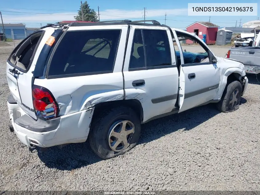 2004 Chevrolet Trailblazer Ls VIN: 1GNDS13S042196375 Lot: 42639124