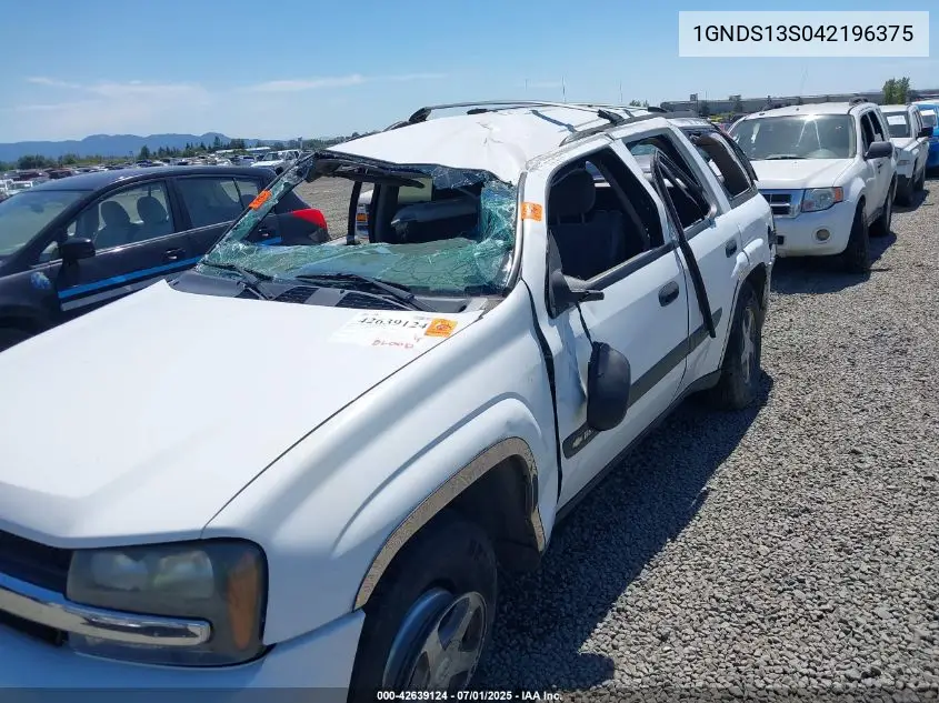 2004 Chevrolet Trailblazer Ls VIN: 1GNDS13S042196375 Lot: 42639124