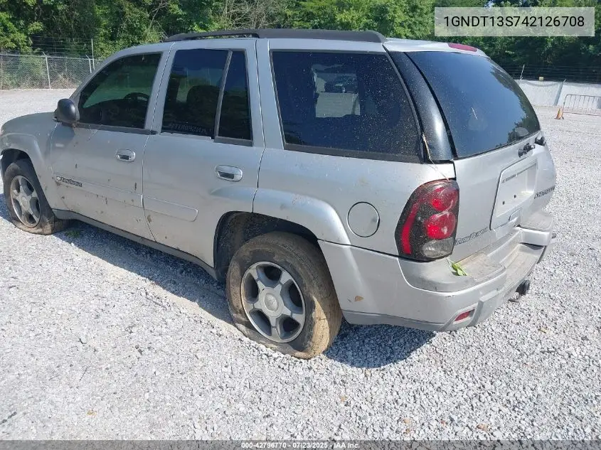 2004 Chevrolet Trailblazer Lt VIN: 1GNDT13S742126708 Lot: 42796770