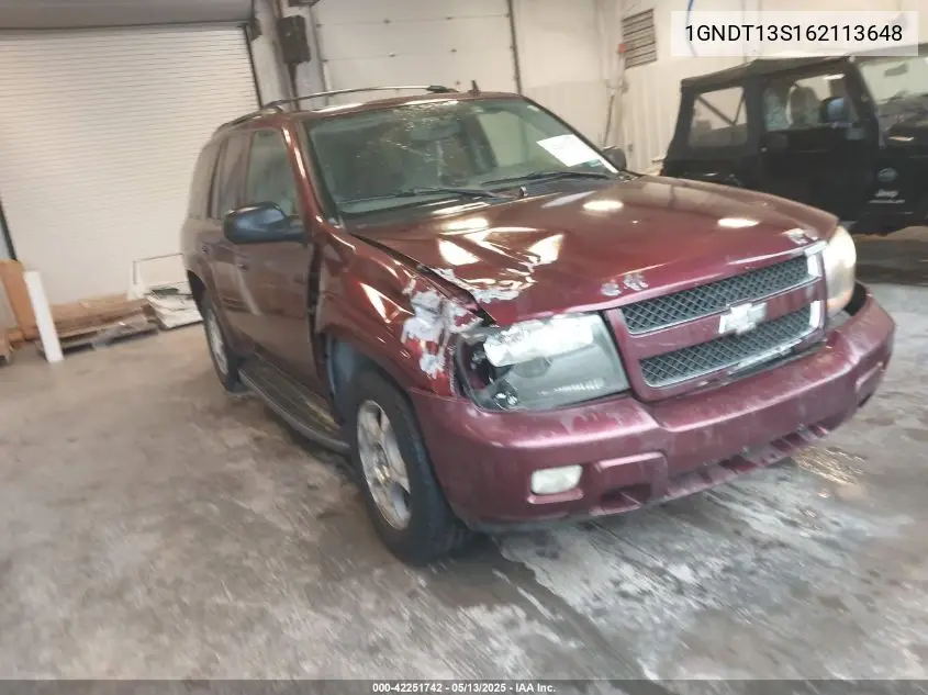 2006 Chevrolet Trailblazer Lt VIN: 1GNDT13S162113648 Lot: 42251742