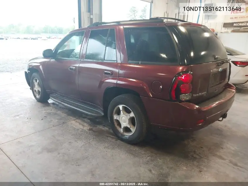 2006 Chevrolet Trailblazer Lt VIN: 1GNDT13S162113648 Lot: 42251742