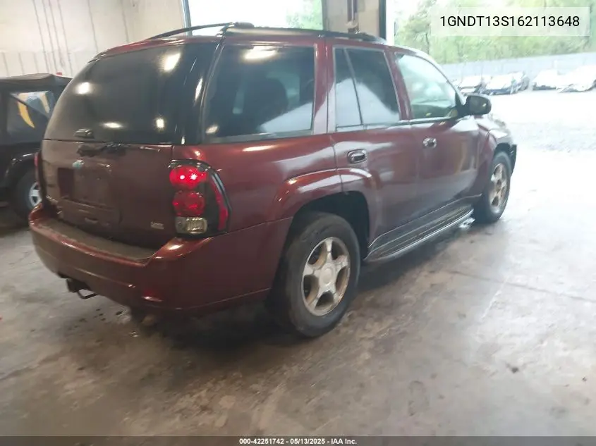 2006 Chevrolet Trailblazer Lt VIN: 1GNDT13S162113648 Lot: 42251742