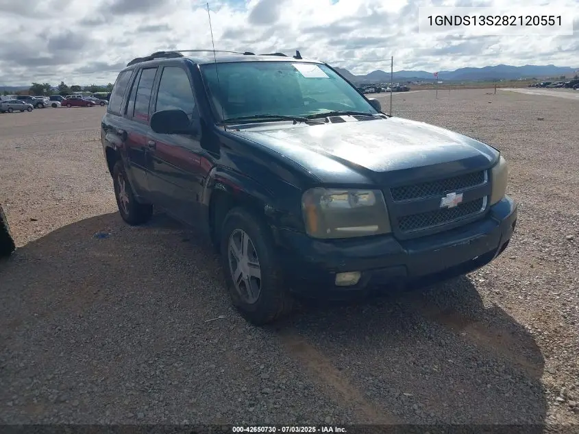 2008 Chevrolet Trailblazer Lt VIN: 1GNDS13S282120551 Lot: 42650730