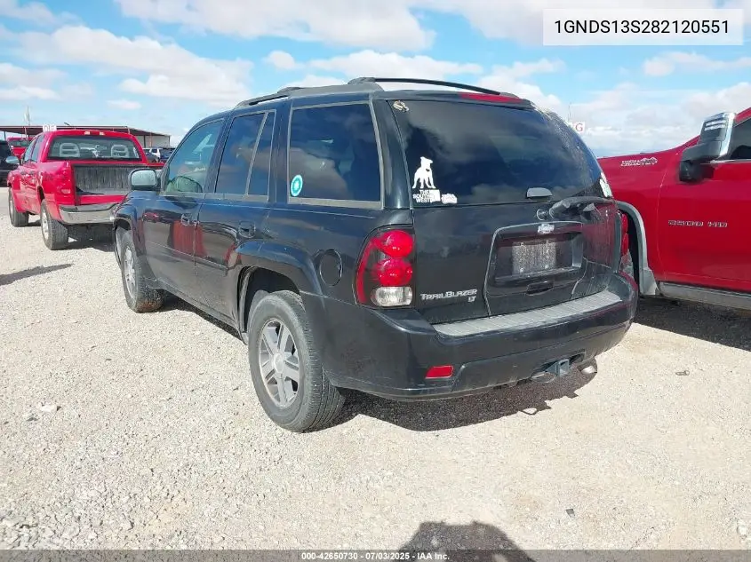 2008 Chevrolet Trailblazer Lt VIN: 1GNDS13S282120551 Lot: 42650730