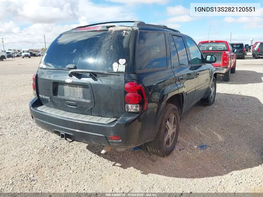 2008 Chevrolet Trailblazer Lt VIN: 1GNDS13S282120551 Lot: 42650730