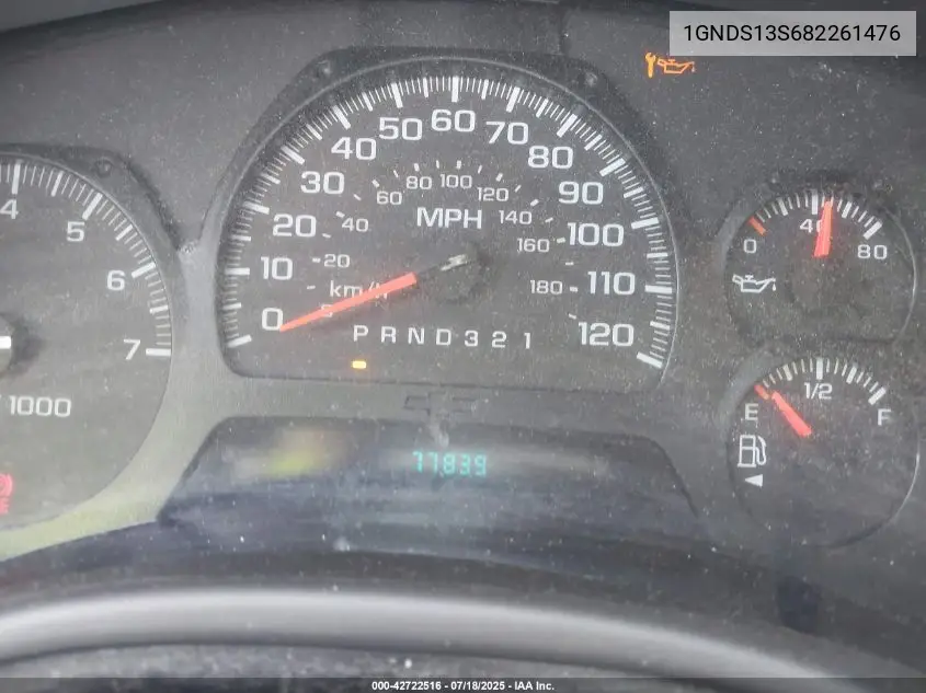 2008 Chevrolet Trailblazer Lt VIN: 1GNDS13S682261476 Lot: 42722516