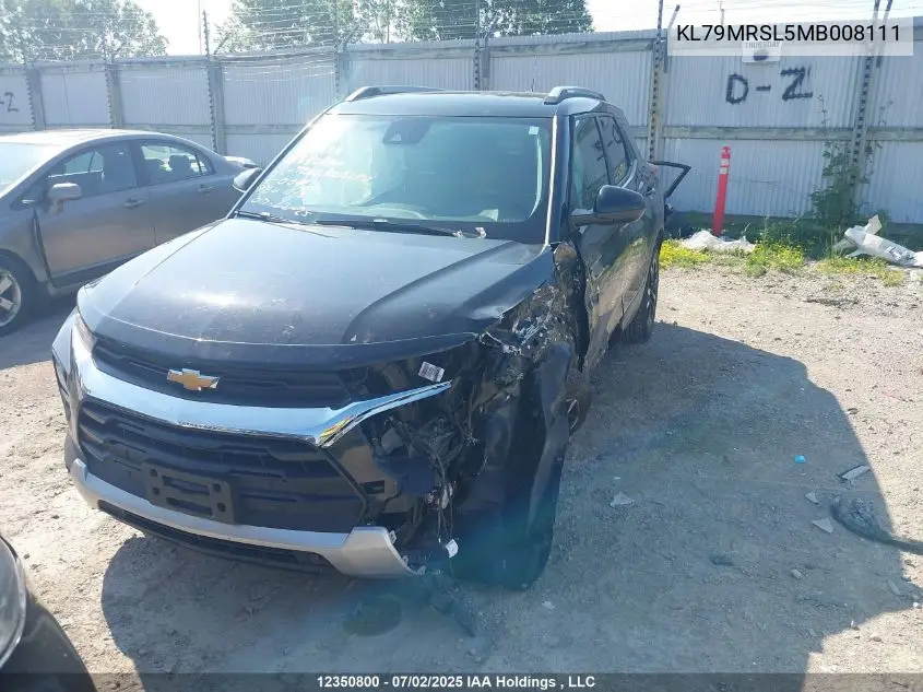 2021 Chevrolet Trailblazer VIN: KL79MRSL5MB008111 Lot: 12350800