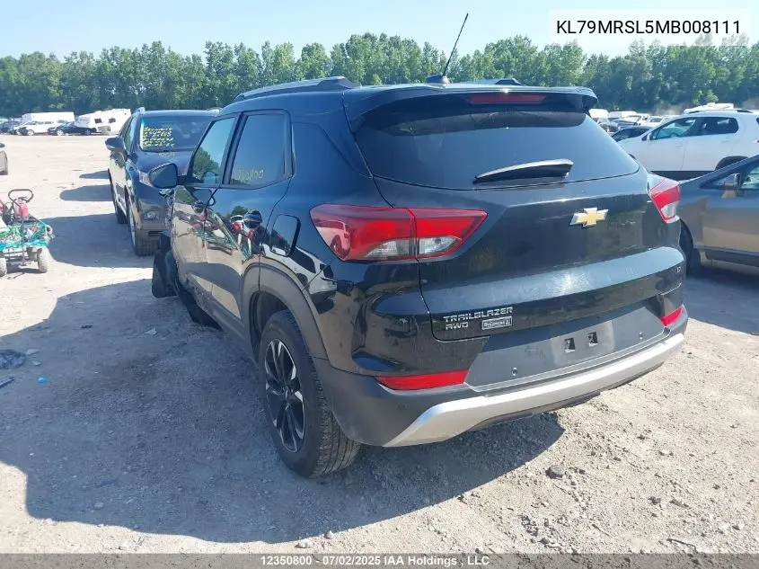 2021 Chevrolet Trailblazer VIN: KL79MRSL5MB008111 Lot: 12350800
