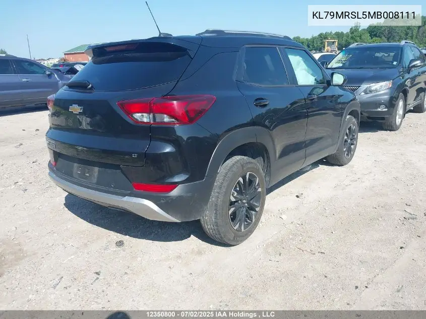 2021 Chevrolet Trailblazer VIN: KL79MRSL5MB008111 Lot: 12350800