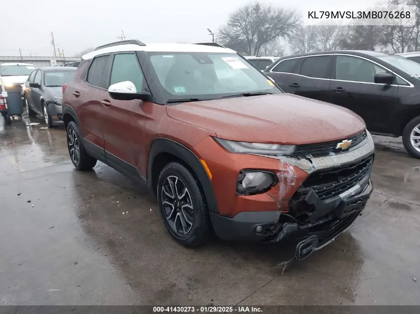 2021 Chevrolet Trailblazer Fwd Activ VIN: KL79MVSL3MB076268 Lot: 41430273