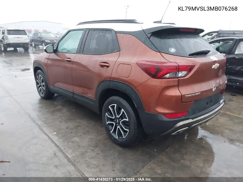 2021 Chevrolet Trailblazer Fwd Activ VIN: KL79MVSL3MB076268 Lot: 41430273