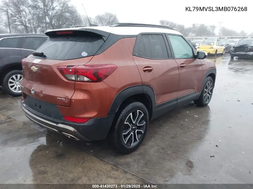 2021 Chevrolet Trailblazer Fwd Activ VIN: KL79MVSL3MB076268 Lot: 41430273