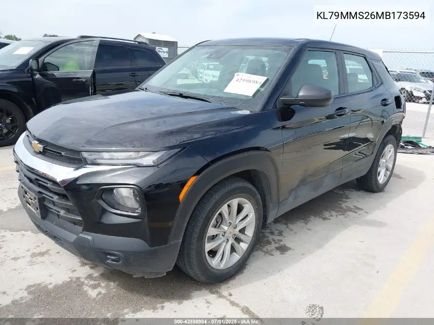 2021 Chevrolet Trailblazer Fwd Ls VIN: KL79MMS26MB173594 Lot: 42598984