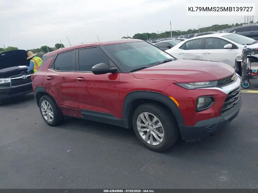2021 Chevrolet Trailblazer Fwd Ls VIN: KL79MMS25MB139727 Lot: 42645866