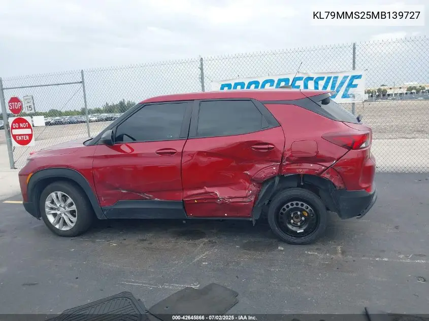 2021 Chevrolet Trailblazer Fwd Ls VIN: KL79MMS25MB139727 Lot: 42645866