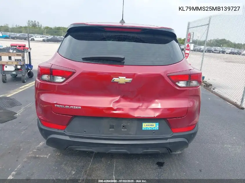 2021 Chevrolet Trailblazer Fwd Ls VIN: KL79MMS25MB139727 Lot: 42645866