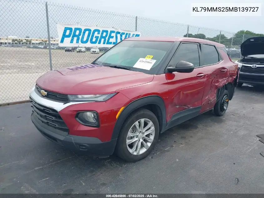 2021 Chevrolet Trailblazer Fwd Ls VIN: KL79MMS25MB139727 Lot: 42645866