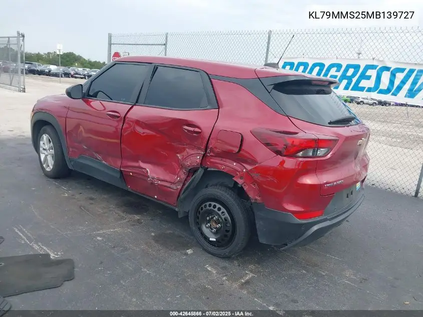 2021 Chevrolet Trailblazer Fwd Ls VIN: KL79MMS25MB139727 Lot: 42645866