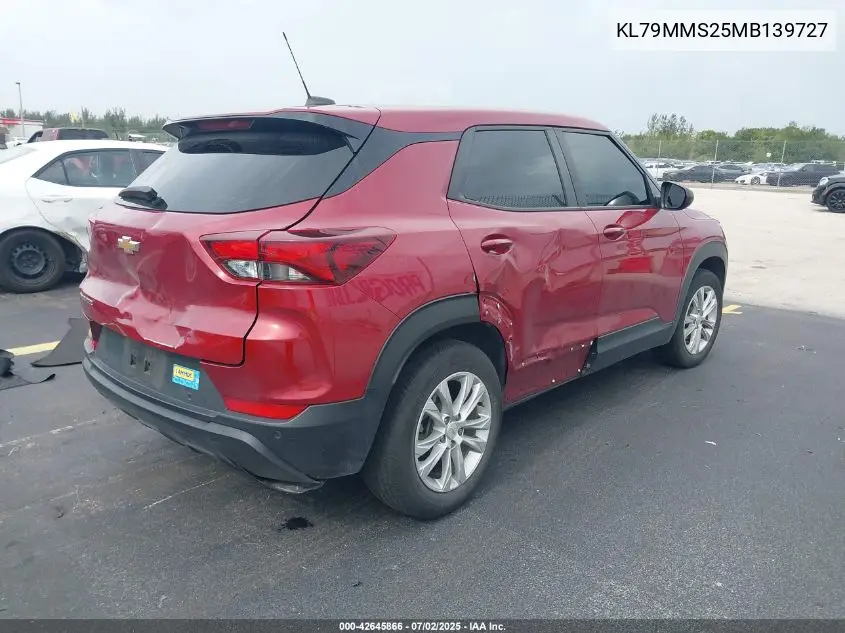 2021 Chevrolet Trailblazer Fwd Ls VIN: KL79MMS25MB139727 Lot: 42645866