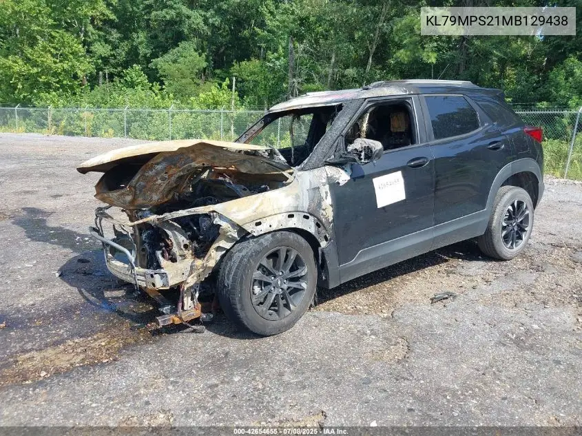 2021 Chevrolet Trailblazer Fwd Lt VIN: KL79MPS21MB129438 Lot: 42654655