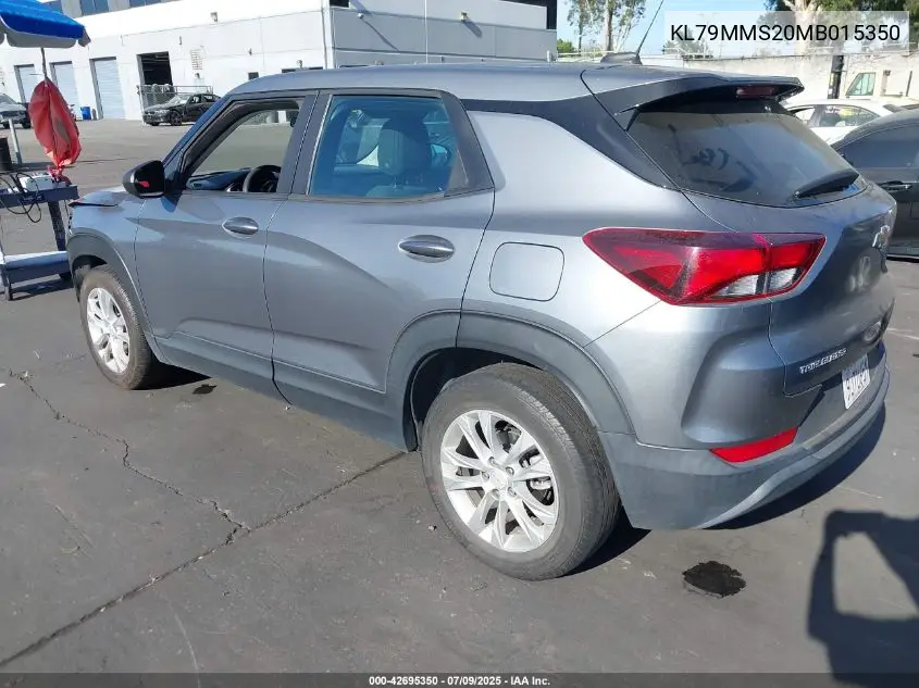 2021 Chevrolet Trailblazer Fwd Ls VIN: KL79MMS20MB015350 Lot: 42695350