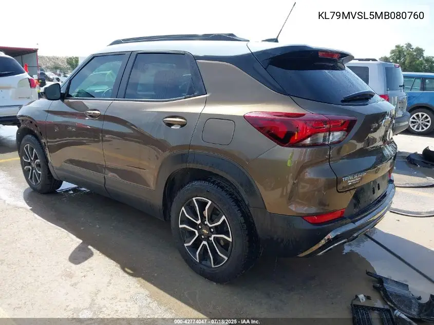2021 Chevrolet Trailblazer Fwd Activ VIN: KL79MVSL5MB080760 Lot: 42774047