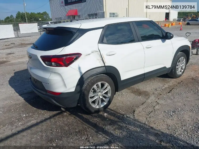2022 Chevrolet Trailblazer Fwd Ls VIN: KL79MMS24NB139784 Lot: 42617432