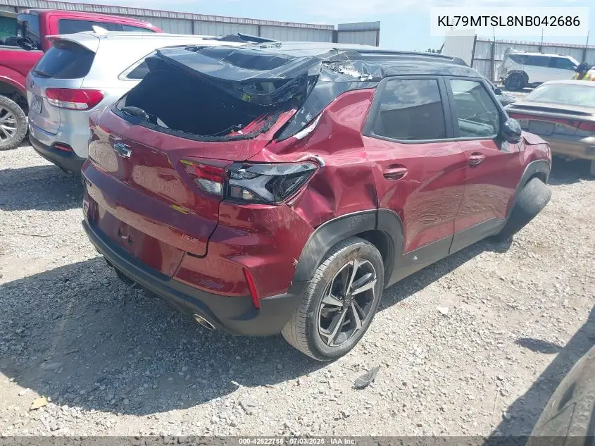 2022 Chevrolet Trailblazer Fwd Rs VIN: KL79MTSL8NB042686 Lot: 42622756