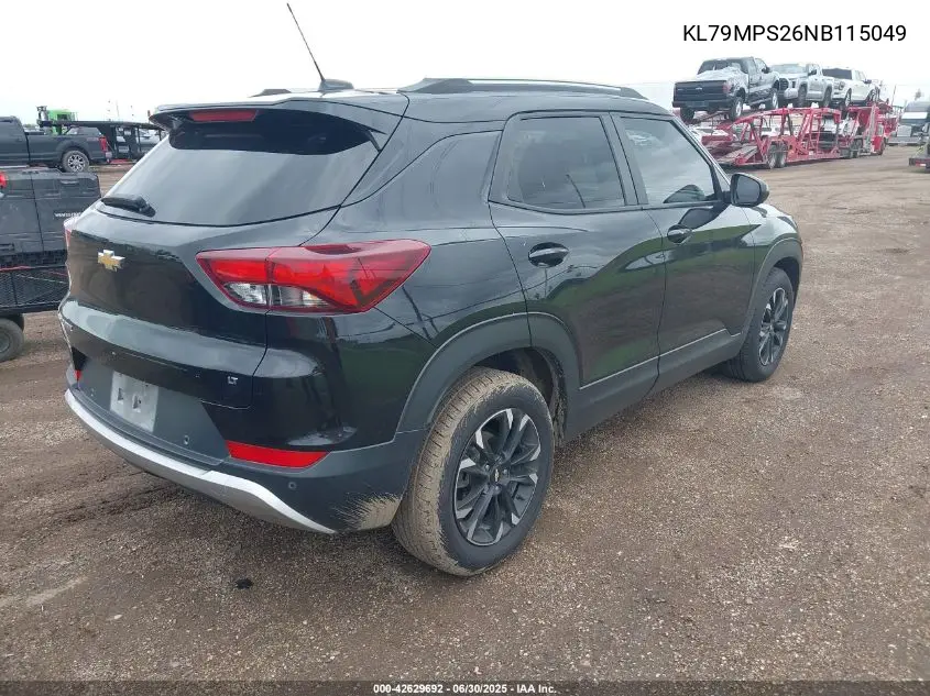 2022 Chevrolet Trailblazer Fwd Lt VIN: KL79MPS26NB115049 Lot: 42629692