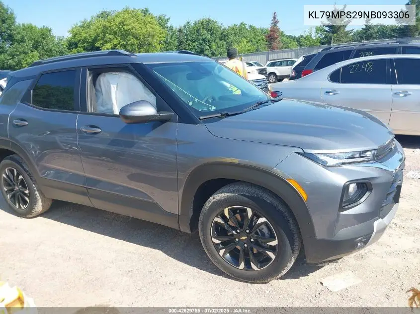 2022 Chevrolet Trailblazer Fwd Lt VIN: KL79MPS29NB093306 Lot: 42629756