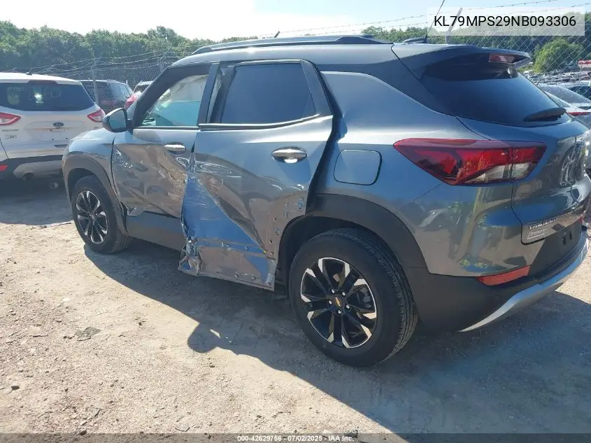 2022 Chevrolet Trailblazer Fwd Lt VIN: KL79MPS29NB093306 Lot: 42629756