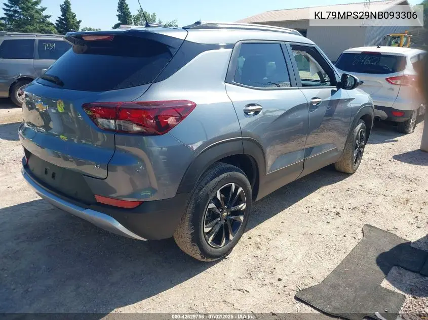 2022 Chevrolet Trailblazer Fwd Lt VIN: KL79MPS29NB093306 Lot: 42629756