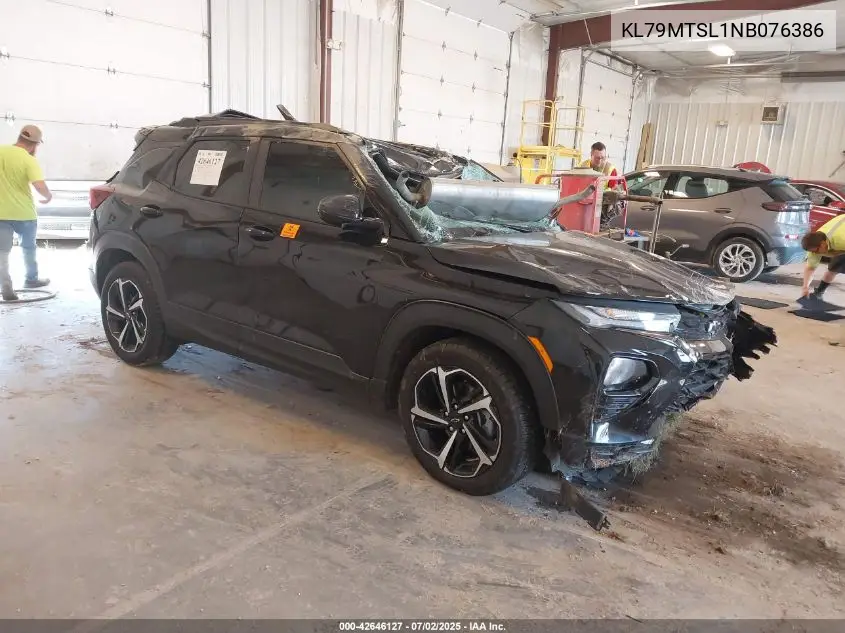 2022 Chevrolet Trailblazer Fwd Rs VIN: KL79MTSL1NB076386 Lot: 42646127