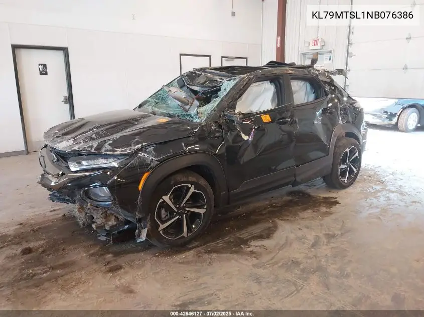 2022 Chevrolet Trailblazer Fwd Rs VIN: KL79MTSL1NB076386 Lot: 42646127