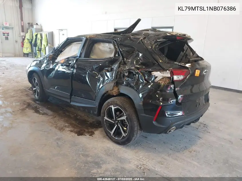 2022 Chevrolet Trailblazer Fwd Rs VIN: KL79MTSL1NB076386 Lot: 42646127