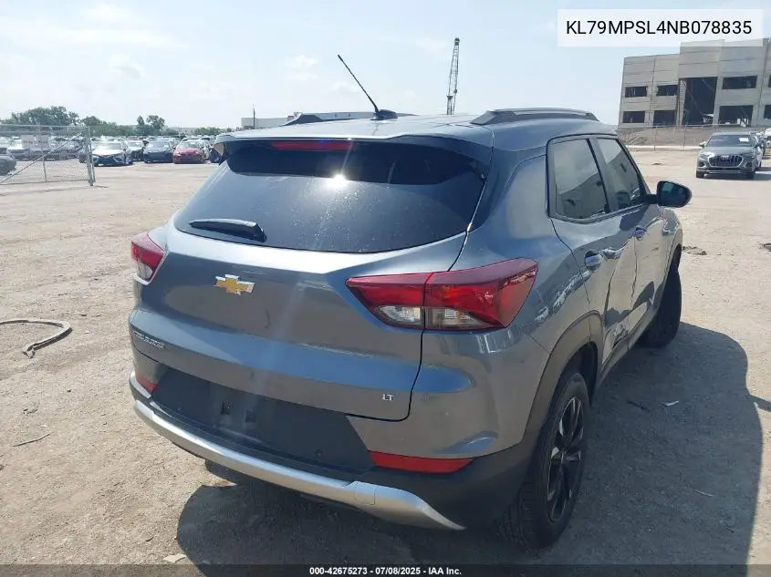 2022 Chevrolet Trailblazer Fwd Lt VIN: KL79MPSL4NB078835 Lot: 42675273