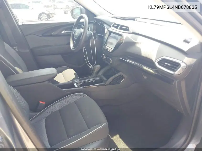 2022 Chevrolet Trailblazer Fwd Lt VIN: KL79MPSL4NB078835 Lot: 42675273