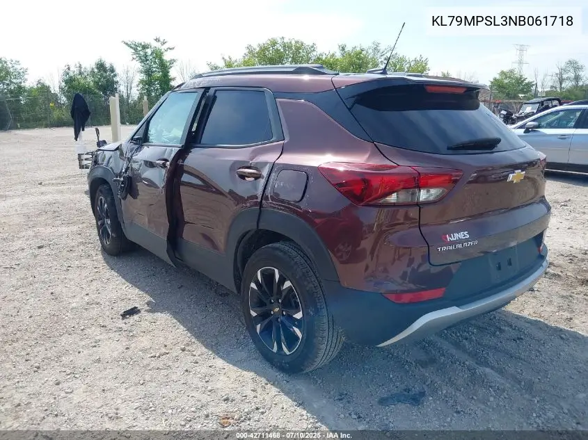 2022 Chevrolet Trailblazer Fwd Lt VIN: KL79MPSL3NB061718 Lot: 42711468
