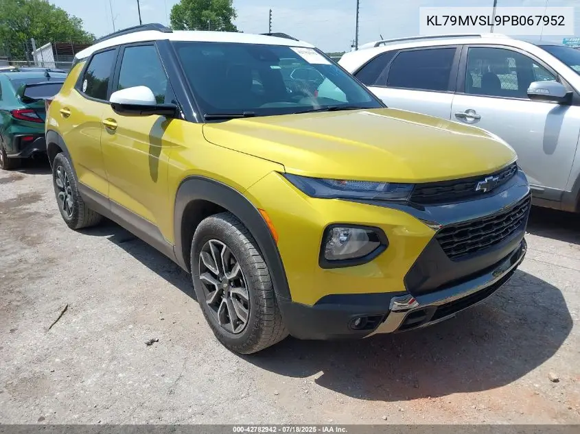 2023 Chevrolet Trailblazer Fwd Activ VIN: KL79MVSL9PB067952 Lot: 42782942