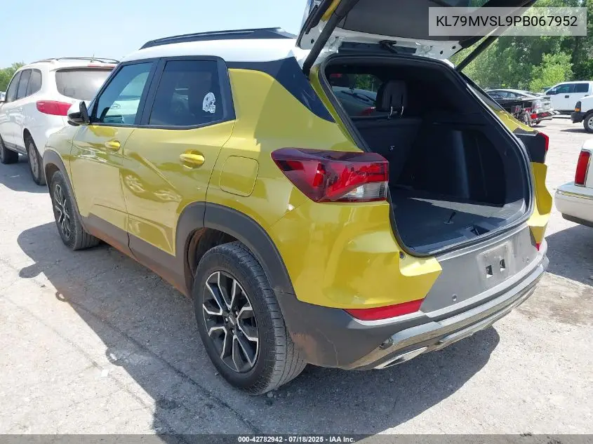 2023 Chevrolet Trailblazer Fwd Activ VIN: KL79MVSL9PB067952 Lot: 42782942