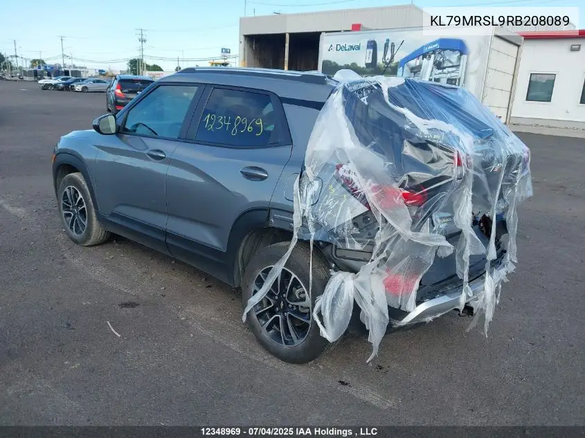 2024 Chevrolet Trailblazer Lt VIN: KL79MRSL9RB208089 Lot: 12348969