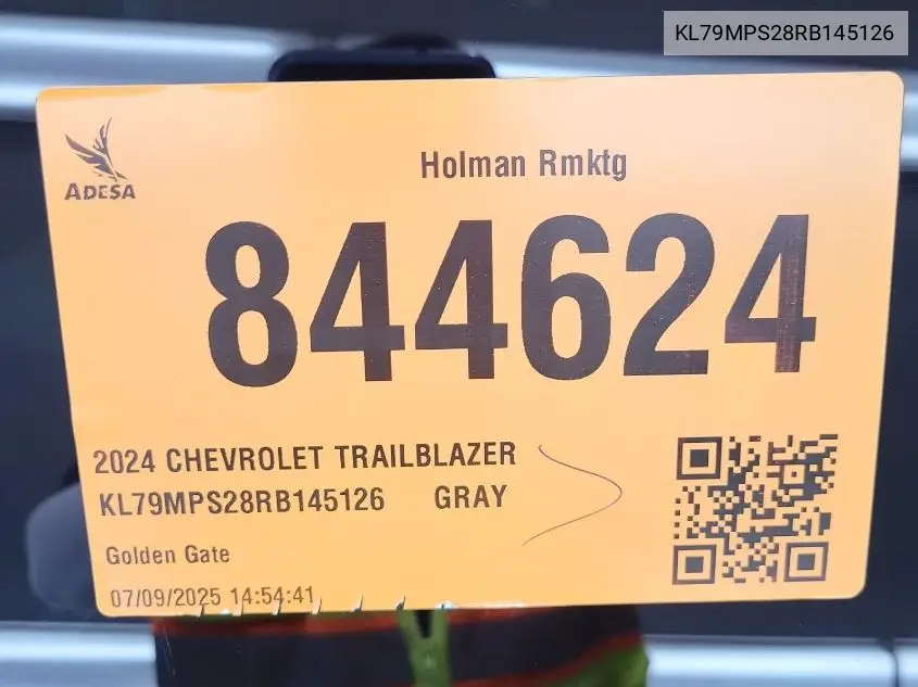 2024 Chevrolet Trailblazer Fwd Lt VIN: KL79MPS28RB145126 Lot: 42796377
