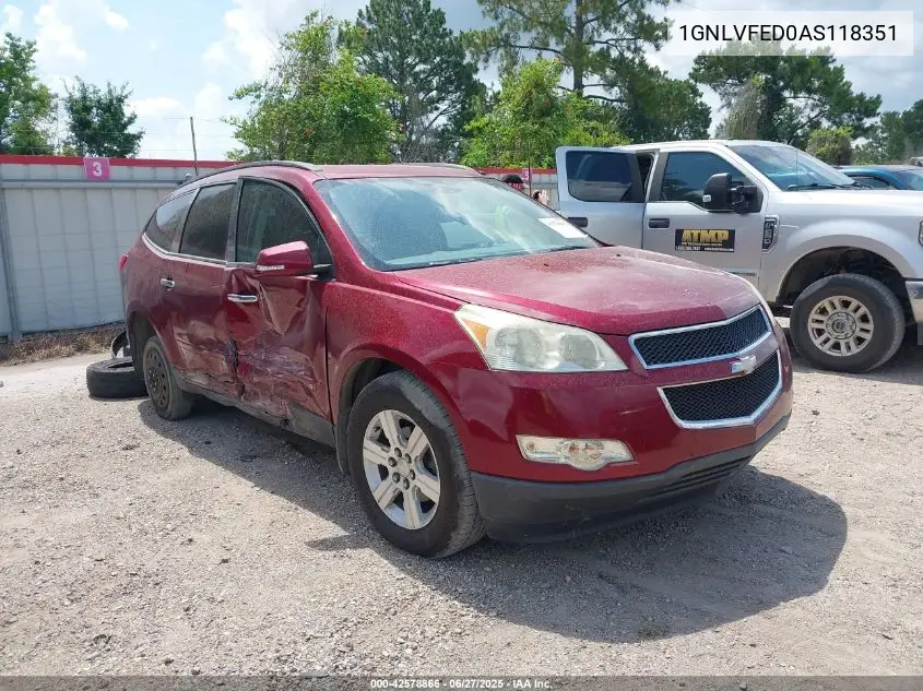 2010 Chevrolet Traverse Lt VIN: 1GNLVFED0AS118351 Lot: 42578866