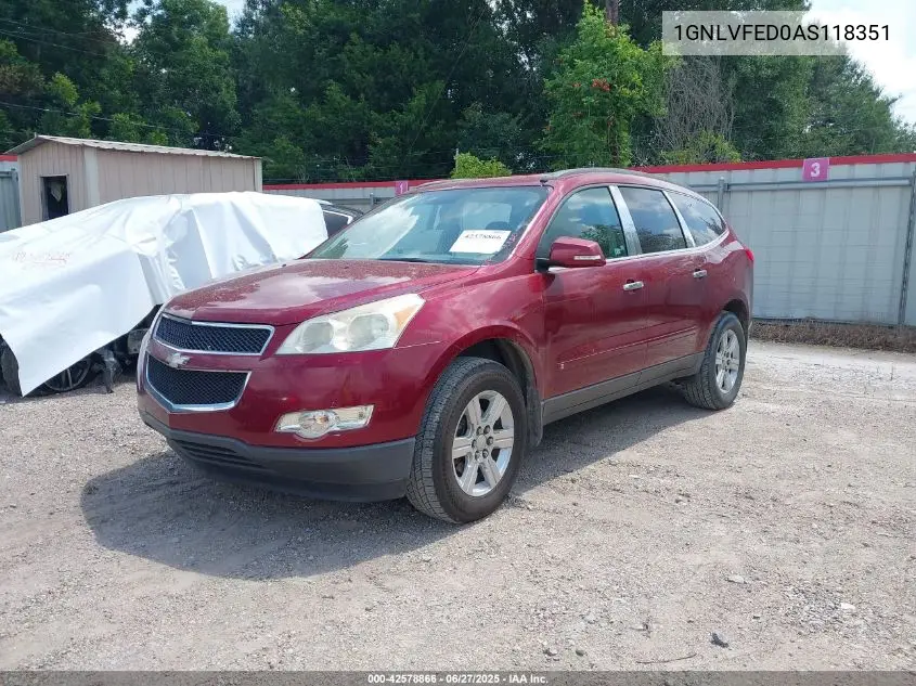 2010 Chevrolet Traverse Lt VIN: 1GNLVFED0AS118351 Lot: 42578866