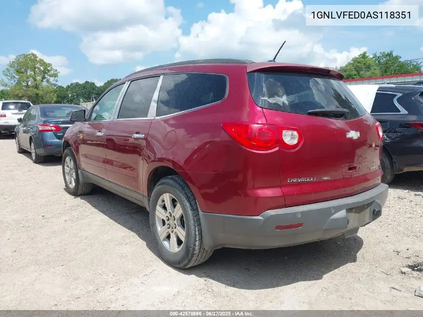 2010 Chevrolet Traverse Lt VIN: 1GNLVFED0AS118351 Lot: 42578866