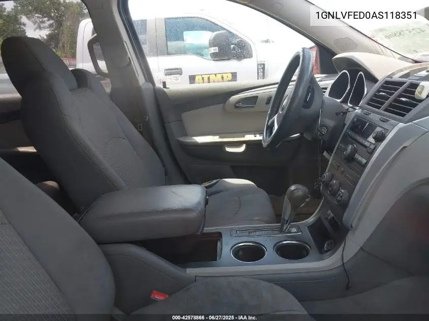2010 Chevrolet Traverse Lt VIN: 1GNLVFED0AS118351 Lot: 42578866